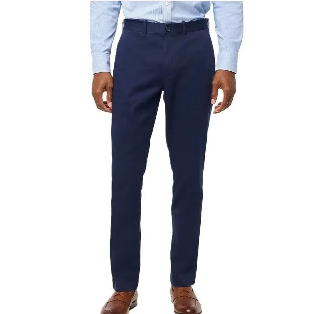 J.Crew Chino Pants Mens 39x32 Navy Blue Athletic Slim Straight Preppy Formal NWT - Picture 1 of 13